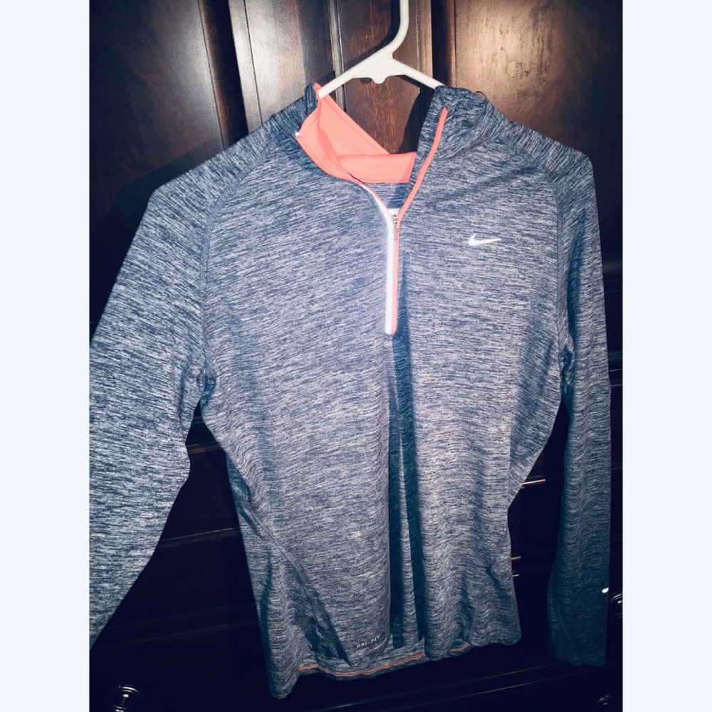 Nike Half Zip Long Sleeve Running Shirt Sz Large